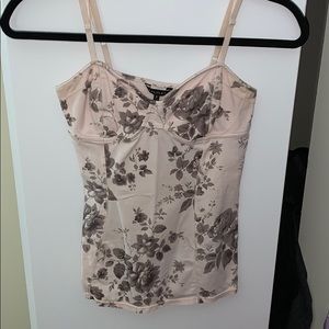 Pink and grey flower sexy tank.